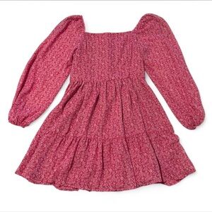 Pink floral longsleeve dress